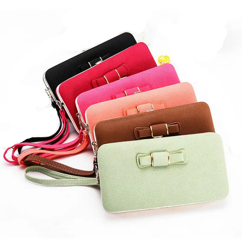 Korean Style Ladies Solid Leather Coin Purse Bow Clutch Bag Long Card Holder Women Casual Wallet Phone Case
Korean Style Ladies Solid Leather Coin Purse Bow Clutch Bag Long Card Holder Women Casual Wallet Phone Case