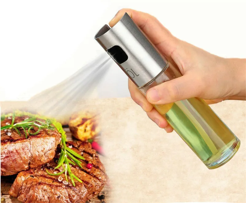 

2019 Leak-proof Drops Oil Dispenser Stainless Steel Olive Vinegar Sprayer Oil Spray Bottle Pot Seasoning Kettle BBQ Kitchen Tool