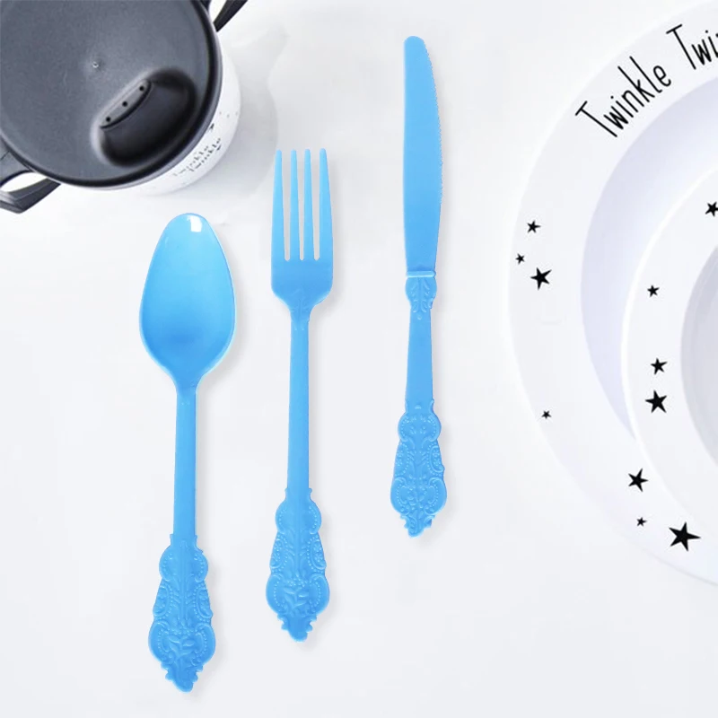 12pcs(4sets) Disposable Plastic Party Cutlery Tableware sets knives+spoons+forks Long Handle Solid for wedding Birthday Travel
12pcs(4sets) Disposable Plastic Party Cutlery Tableware sets knives+spoons+forks Long Handle Solid for wedding Birthday Travel