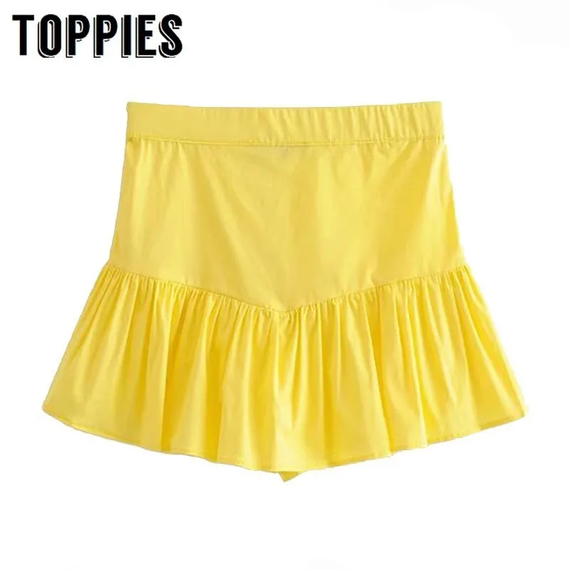 Summer Yellow Shorts Skirts Pleated Hem High Waist Hot Shorts Vacation Beach Wide Leg Skorts Women
Summer Yellow Shorts Skirts Pleated Hem High Waist Hot Shorts Vacation Beach Wide Leg Skorts Women