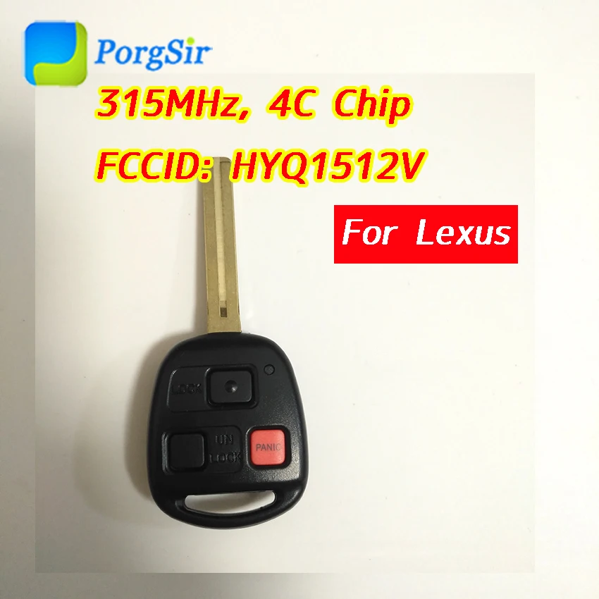 3 Button 315 MHz Remote Control Key For Lexus ES300 SC300 SC400 LX470 With 4C Chip FCCID: HYQ1512V P/N: 89070-48821
3 Button 315 MHz Remote Control Key For Lexus ES300 SC300 SC400 LX470 With 4C Chip FCCID: HYQ1512V P/N: 89070-48821