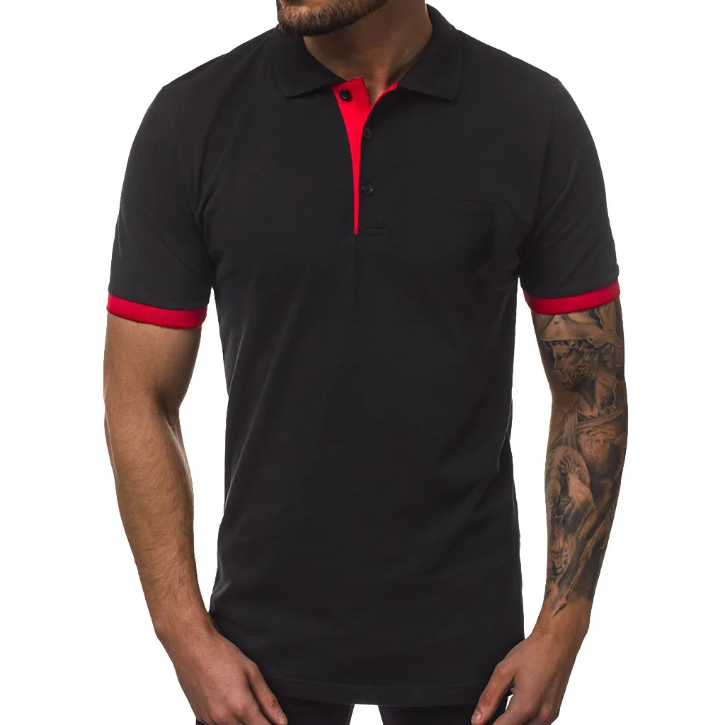New Men's Casual Fashion Standing Collar Short-sleeved Shirt T-shirt Casual Patchwork Slim Short Sleeve Pockets T Shirt Top 5.21
New Men's Casual Fashion Standing Collar Short-sleeved Shirt T-shirt Casual Patchwork Slim Short Sleeve Pockets T Shirt Top 5.21
