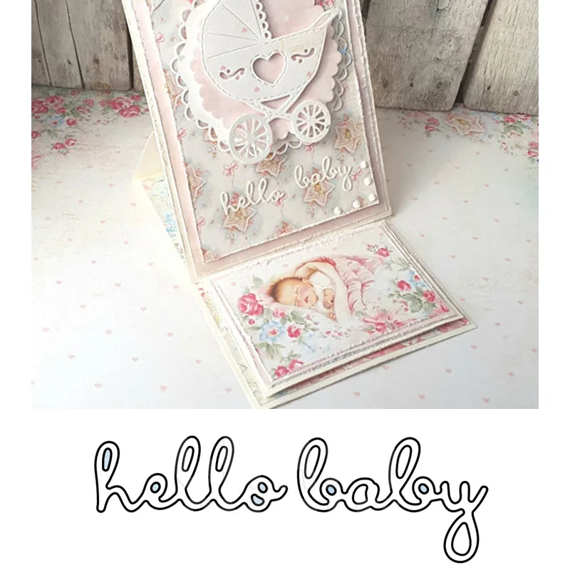 "Hello baby" Words Metal Cutting Dies for DIY Scrapbooking Embossing Decorative Craft Supplies Card Making New 2019
"Hello baby" Words Metal Cutting Dies for DIY Scrapbooking Embossing Decorative Craft Supplies Card Making New 2019