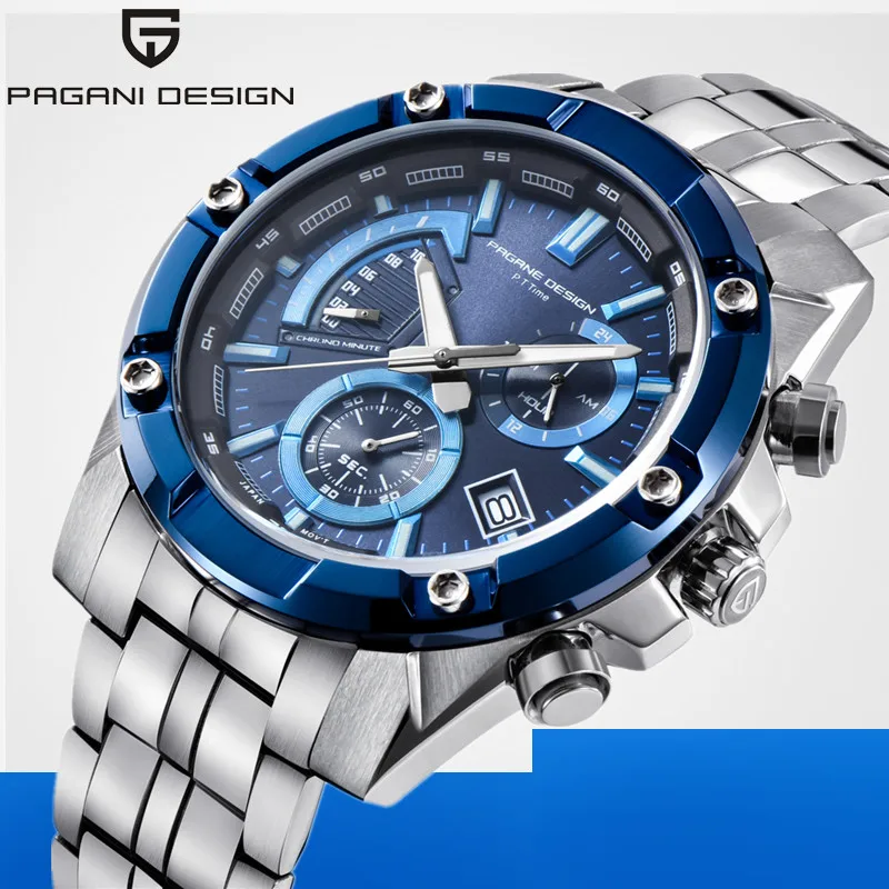 PAGANI DESIGN Brand Quartz Watch Reloj Hombre Men Business Stainless Steel Chronograph Waterproof Sport Watch Relogio Masculino
PAGANI DESIGN Brand Quartz Watch Reloj Hombre Men Business Stainless Steel Chronograph Waterproof Sport Watch Relogio Masculino