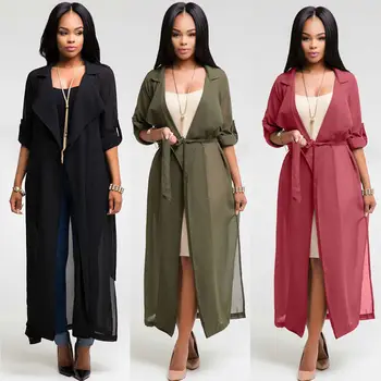 Womens Coats Long Sleeve Office Lady Casual Chiffon Cardigan Solid Color Fashion Lace Up Jacket Spring Autumn Cardigan For Women
Womens Coats Long Sleeve Office Lady Casual Chiffon Cardigan Solid Color Fashion Lace Up Jacket Spring Autumn Cardigan For Women