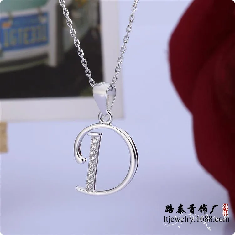 BLAL004 Micro pave setting Letter D pendant 925 silver zircon pendants chains necklaces, free shipping
BLAL004 Micro pave setting Letter D pendant 925 silver zircon pendants chains necklaces, free shipping