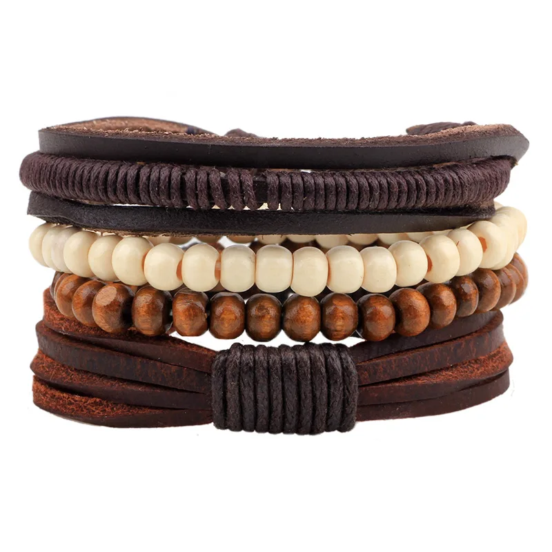 4 Pcs/Set Bohemia Handmade Multi-layer Leather Beads Bracelets Retro Elegant Jewelry Accessories Men Bracelet
4 Pcs/Set Bohemia Handmade Multi-layer Leather Beads Bracelets Retro Elegant Jewelry Accessories Men Bracelet