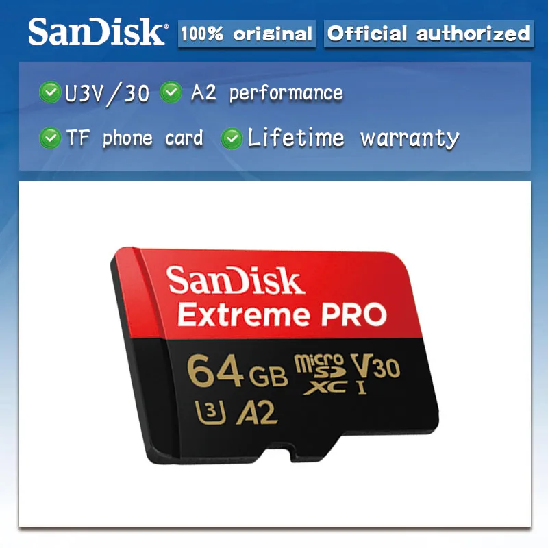 SanDisk Экстремальный Pro 128 ГБ microSDXC microSD карта памяти micro SD 64 TF 32 Гб microSDHC класс 10 U3 cartao de