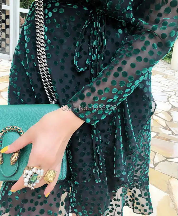 velvet polka dot dress
