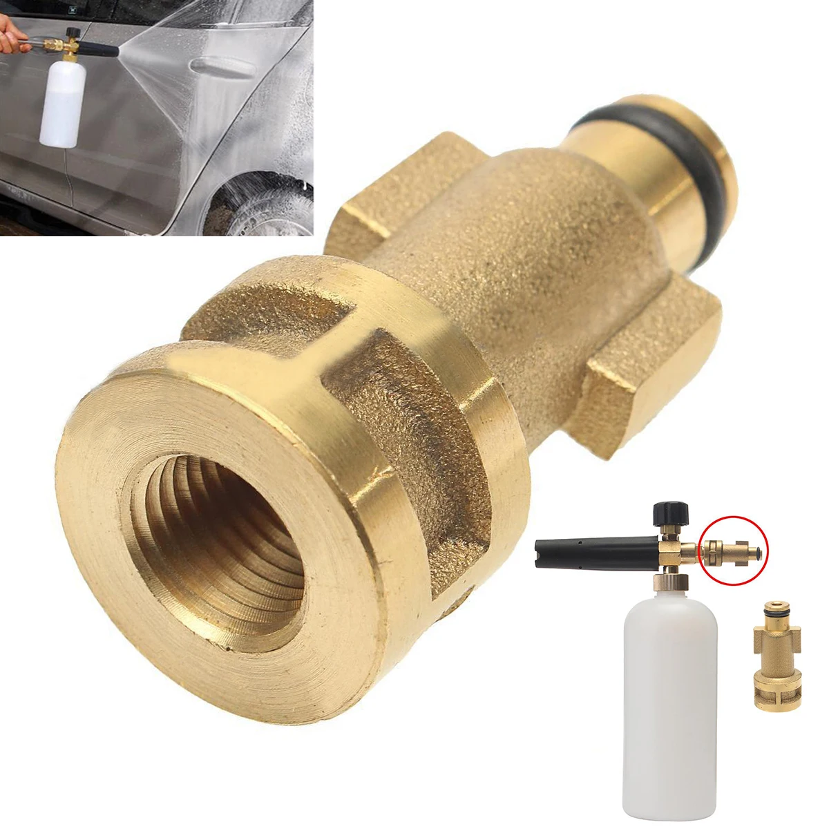 1pc Brass Snow Foam Lance Adapter Quick Connector Mayitr 1/4" Female Washer Adaptor For Pressure Water Pot Car Washing Tools
1pc Brass Snow Foam Lance Adapter Quick Connector Mayitr 1/4" Female Washer Adaptor For Pressure Water Pot Car Washing Tools