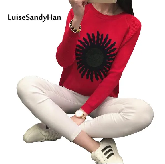 2019 Fashion Flower Brand Printed Top Shop Women Sweater O-neck Long Sleeve Loose Pullovers Knitwear Tops 
2019 Fashion Flower Brand Printed Top Shop Women Sweater O-neck Long Sleeve Loose Pullovers Knitwear Tops