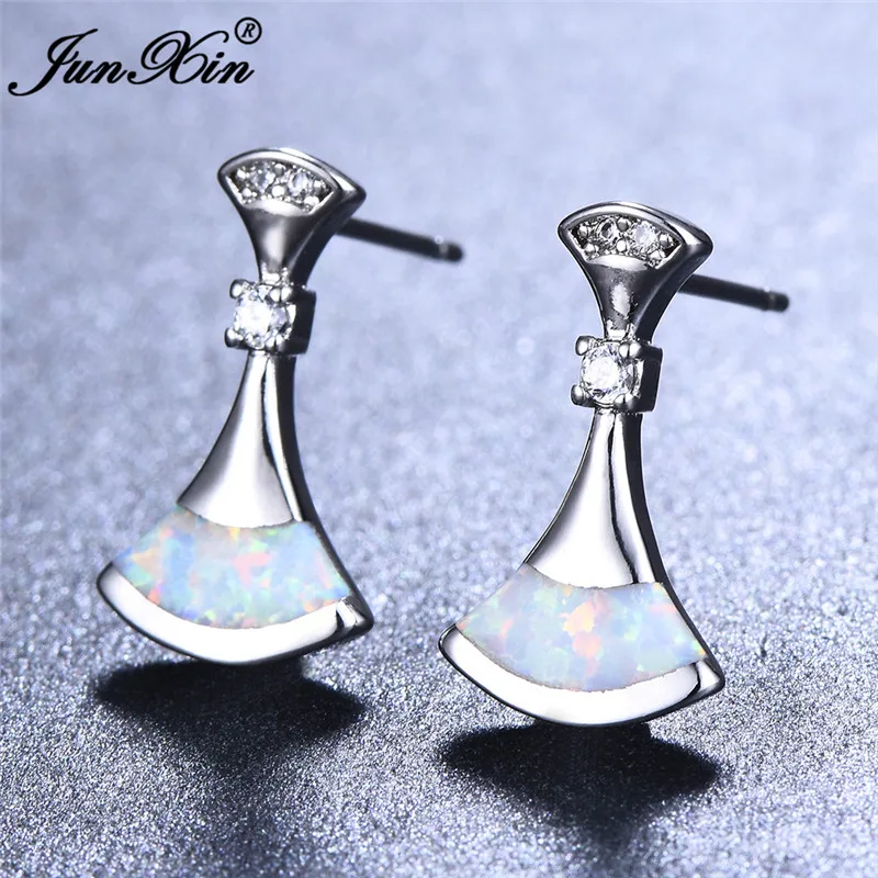 Boho Female Big Sector Stud Earrings Fashion 925 Sterling Silver White Blue Fire Opal Earrings Vintage Earrings For Women
Boho Female Big Sector Stud Earrings Fashion 925 Sterling Silver White Blue Fire Opal Earrings Vintage Earrings For Women
