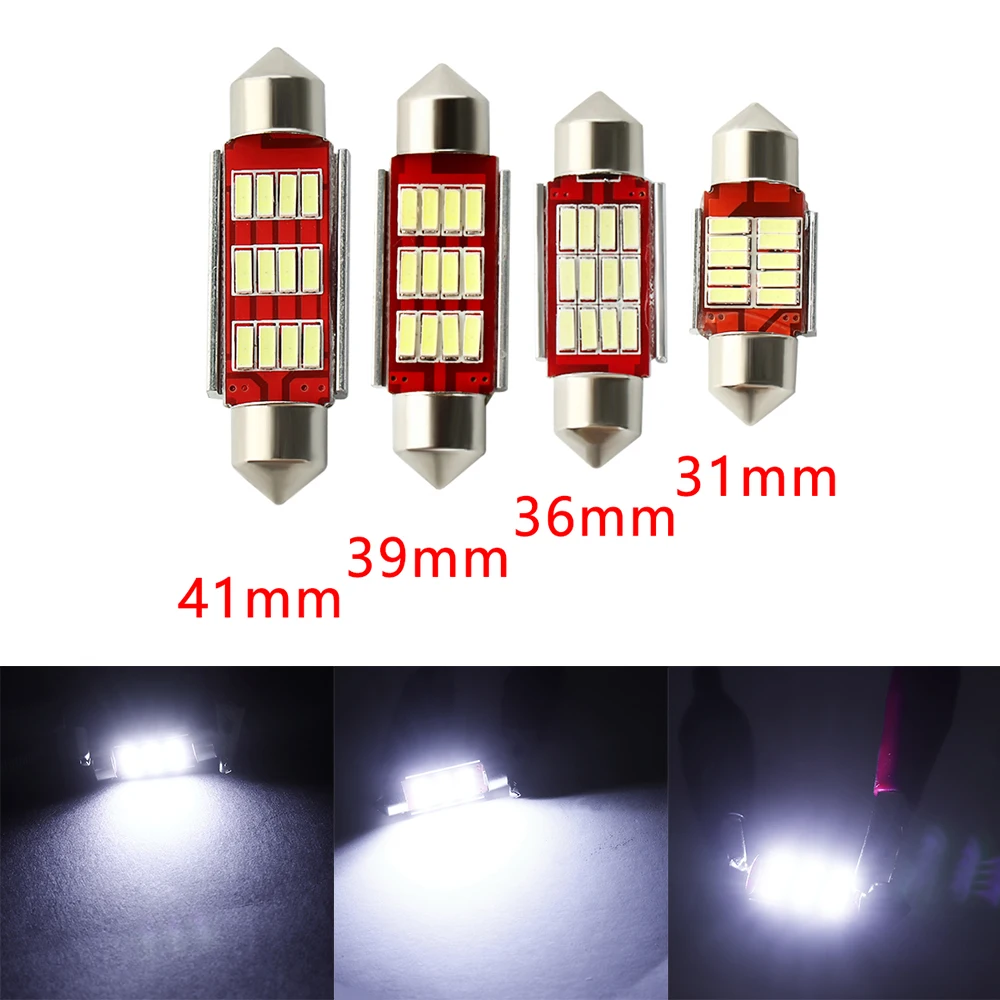 2 Pcs 31mm/36mm/39mm/41mm 4014 12SMD C5W LED Light Canbus Error Free Festoon Car Interior Dome Reading White Lamp
2 Pcs 31mm/36mm/39mm/41mm 4014 12SMD C5W LED Light Canbus Error Free Festoon Car Interior Dome Reading White Lamp