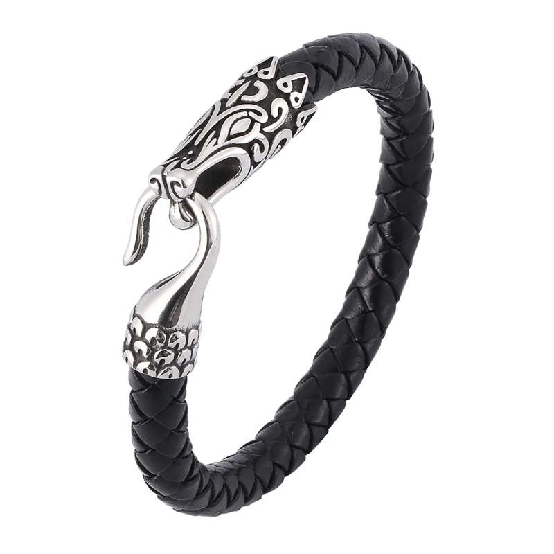 New Design Black Brown Leather Braided Bracelet Men Gift S.Steel Toggle Clasp Animal Bracelet Punk Jewelry Male Wristband SP0389
New Design Black Brown Leather Braided Bracelet Men Gift S.Steel Toggle Clasp Animal Bracelet Punk Jewelry Male Wristband SP0389