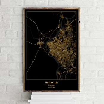 Paraguay city map Asuncion city map Modern City Black and Gold City Maps Canvas Art Print Wall Pictures for Living Room No Frame
Paraguay city map Asuncion city map Modern City Black and Gold City Maps Canvas Art Print Wall Pictures for Living Room No Frame
