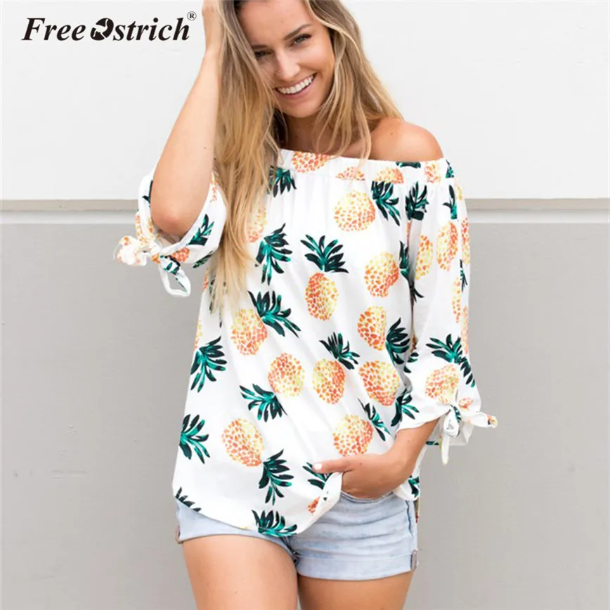 Free Ostrich Blouse Women Fashion Off Shoulder Slash Neck Pineapple Print Long Sleeve Loose Shirt Women Tops Blusas A1735
Free Ostrich Blouse Women Fashion Off Shoulder Slash Neck Pineapple Print Long Sleeve Loose Shirt Women Tops Blusas A1735