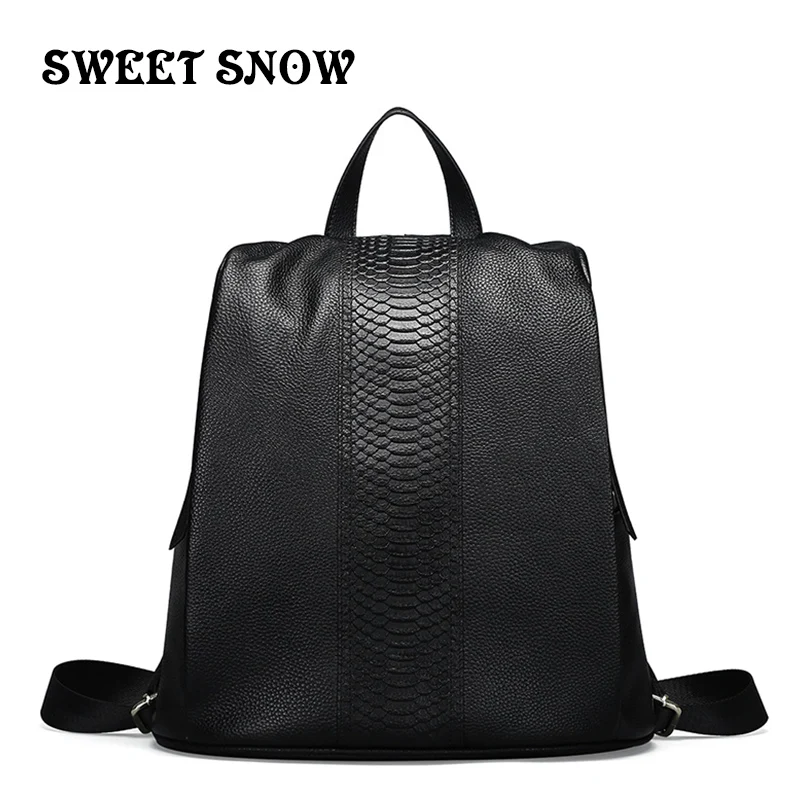SWEET SNOW New Genuine Leather Women's Backpack High Quality Backpack Multi-function Ladies Leather Backpack Travel Backpack
SWEET SNOW New Genuine Leather Women's Backpack High Quality Backpack Multi-function Ladies Leather Backpack Travel Backpack