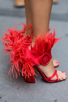 Abesire Ladies Sexy Feather Embellished Chunky Heels Dress Runway Shoes Women Peep Toe Button Sandals Girls Elastic Band Shoes
Abesire Ladies Sexy Feather Embellished Chunky Heels Dress Runway Shoes Women Peep Toe Button Sandals Girls Elastic Band Shoes