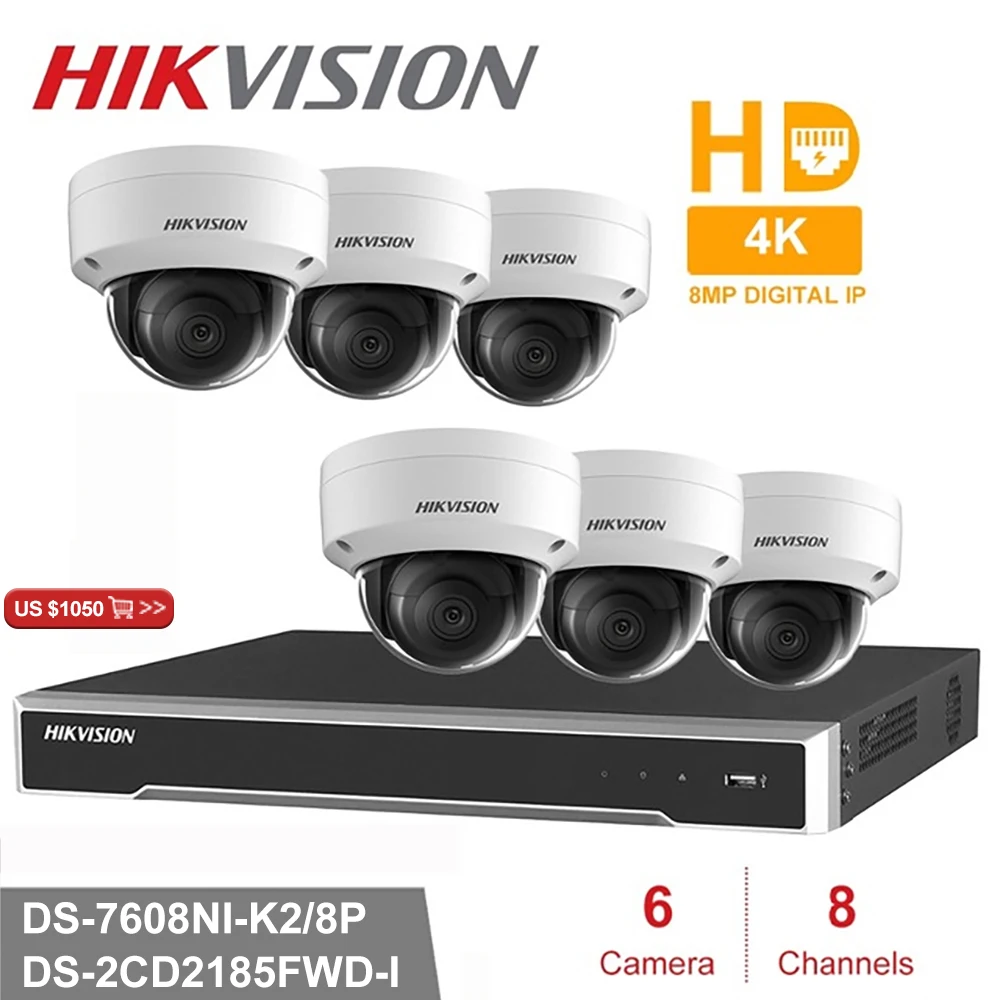 Hik 8CH POE NVR Kit 6pcs 8MP DS-2CD2185FWD-I CCTV Security System Dome Outdoor IP Camera New Year Promotion for 6 Days
Hik 8CH POE NVR Kit 6pcs 8MP DS-2CD2185FWD-I CCTV Security System Dome Outdoor IP Camera New Year Promotion for 6 Days