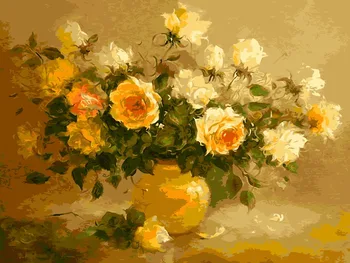 DIY Frameless Pictures Paint By Numbers Digital Oil Painting On Canvas handwork gift set of flower The vase yellow roses
DIY Frameless Pictures Paint By Numbers Digital Oil Painting On Canvas handwork gift set of flower The vase yellow roses