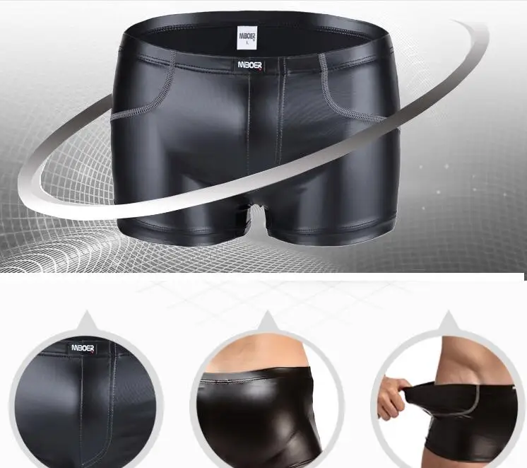 Men's sexy PU Faux Leather boxers trunk Black gay performance Boxer shorts latex underwear High quality
Men's sexy PU Faux Leather boxers trunk Black gay performance Boxer shorts latex underwear High quality