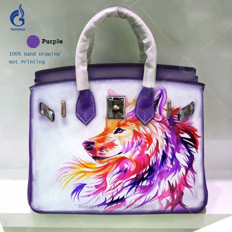 Customize Bags Women Real Genuine Leather Bag Luxury Handbags Women Bags Designer Hand Painted Wolf Crossbody Bags Casual Totes
Customize Bags Women Real Genuine Leather Bag Luxury Handbags Women Bags Designer Hand Painted Wolf Crossbody Bags Casual Totes