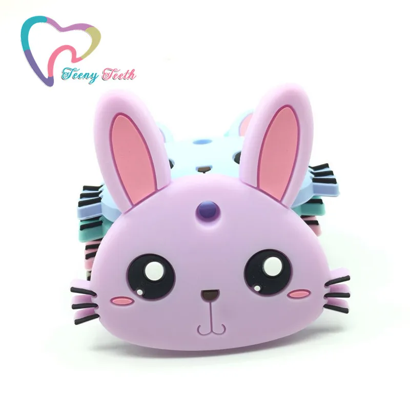 Teeny Teeth 1 PC Purple Silicone Rabbit Teether Baby Teething Necklace Pendant Food Grade Silicone Soft Texture Baby Pendant
Teeny Teeth 1 PC Purple Silicone Rabbit Teether Baby Teething Necklace Pendant Food Grade Silicone Soft Texture Baby Pendant
