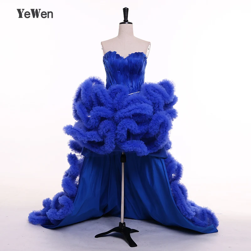 Royal Blue/Black/Ivory/Red/Champagne Front Short Long Back Sweetheart Sleeveless Ruffles Feather Prom Dresses Evening Dress 2018
Royal Blue/Black/Ivory/Red/Champagne Front Short Long Back Sweetheart Sleeveless Ruffles Feather Prom Dresses Evening Dress 2018