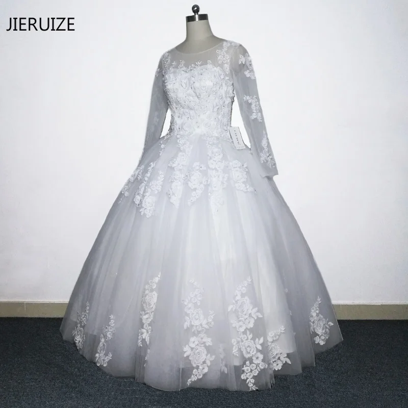 JIERUIZE White Lace Appliques Ball Gown Wedding Dresses 2018 Beaded Long Sleeves Cheap Wedding Gowns Bridal Dress robe de mariee
JIERUIZE White Lace Appliques Ball Gown Wedding Dresses 2018 Beaded Long Sleeves Cheap Wedding Gowns Bridal Dress robe de mariee