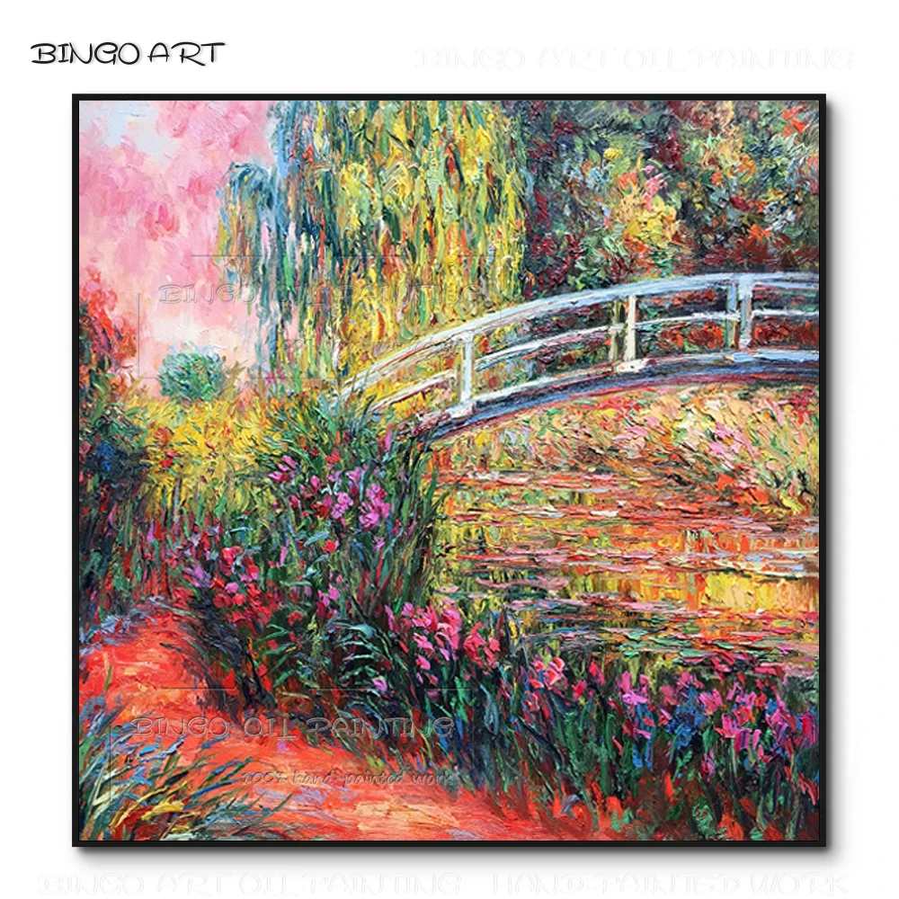 Artist Hand-painted Water Lilies and Bridge Oil Painting Claude Monet Painting Vintage Home Decoration Japan Bridge Oil Painting
Artist Hand-painted Water Lilies and Bridge Oil Painting Claude Monet Painting Vintage Home Decoration Japan Bridge Oil Painting