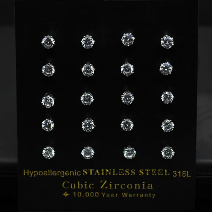 Серьги LUXUSTEEL из нержавеющей стали для женщин 10 пар в комплекте круглые серьги с