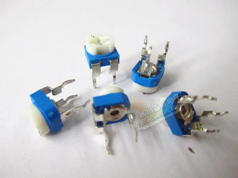 Environmental protection horizontal blue and white adjustable resistance WH06-2A 200ohm (201) trimmer potentiometer switch | Обустройство