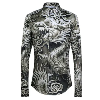 Luxury Men Shirt New Dragon Pattern Allover Print Shirt Mens Long Sleeve Hight Quality Original Mens Shirts Casual Slim Fit
Luxury Men Shirt New Dragon Pattern Allover Print Shirt Mens Long Sleeve Hight Quality Original Mens Shirts Casual Slim Fit