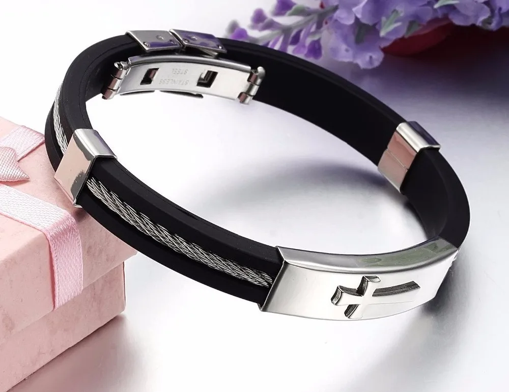 Men's Gift Special Wholesale Jewelry Stainless Steel Silvery Black Rope Cross Decorated Vintage Bangle Bracelet Size:54mm
Men's Gift Special Wholesale Jewelry Stainless Steel Silvery Black Rope Cross Decorated Vintage Bangle Bracelet Size:54mm