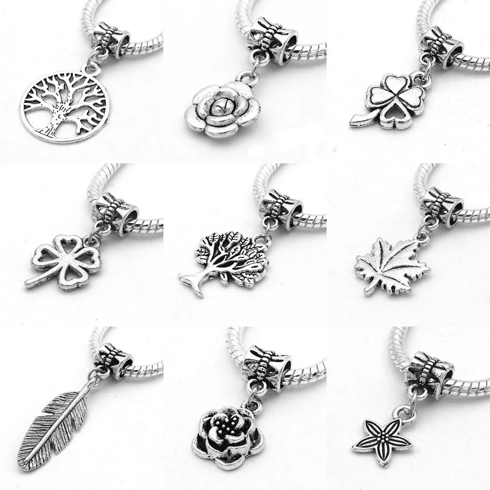 Original Ancient silver Bead Charm feather Tree Clover Maple Pendant Charms Fit Pandora Bracelets Necklaces Women DIY Jewelry
Original Ancient silver Bead Charm feather Tree Clover Maple Pendant Charms Fit Pandora Bracelets Necklaces Women DIY Jewelry
