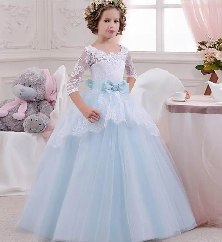 Ankle length Princess Dress for Girls back hollow out lace 2/1 Sleeve Girl Wedding Birthday Party Dress Children Clothing 5-14T
Ankle length Princess Dress for Girls back hollow out lace 2/1 Sleeve Girl Wedding Birthday Party Dress Children Clothing 5-14T