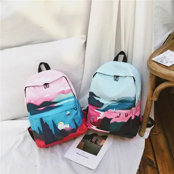 Fashion Preppy Style Landscape Printing Women Canvas Backpacks 2019 New Female Students School Bags Shoulder Bags
Fashion Preppy Style Landscape Printing Women Canvas Backpacks 2019 New Female Students School Bags Shoulder Bags