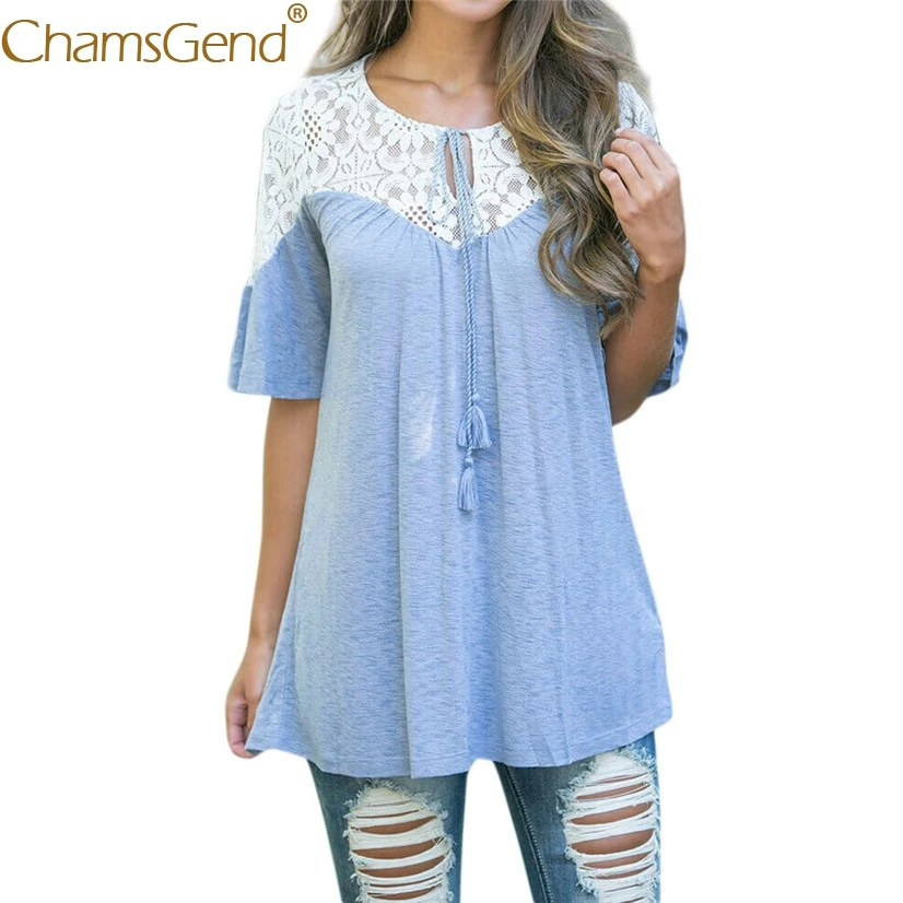 Free Shipping Women Casual Splicing Lace Short Sleeve Loose Shirt 80521 Drop Shipping
Free Shipping Women Casual Splicing Lace Short Sleeve Loose Shirt 80521 Drop Shipping