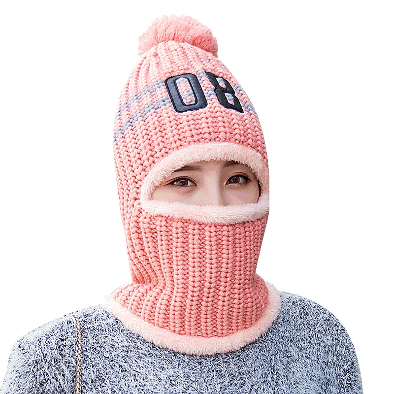 Women balaclava cap full face mask winter knit hats for women warm fleece hat with pompom
Women balaclava cap full face mask winter knit hats for women warm fleece hat with pompom