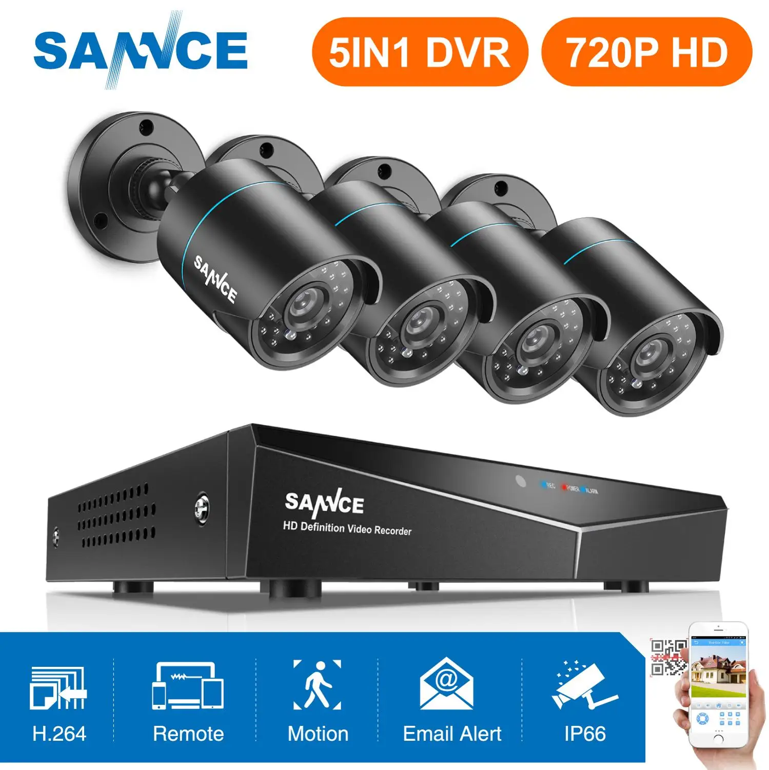 ANNKE 720P 4CH/8CH 5in1 HDMI DVR 1MP TVI Smart IR Bullet Outdoor Weatherproof Cameras Home Security Surveillance CCTV System
ANNKE 720P 4CH/8CH 5in1 HDMI DVR 1MP TVI Smart IR Bullet Outdoor Weatherproof Cameras Home Security Surveillance CCTV System