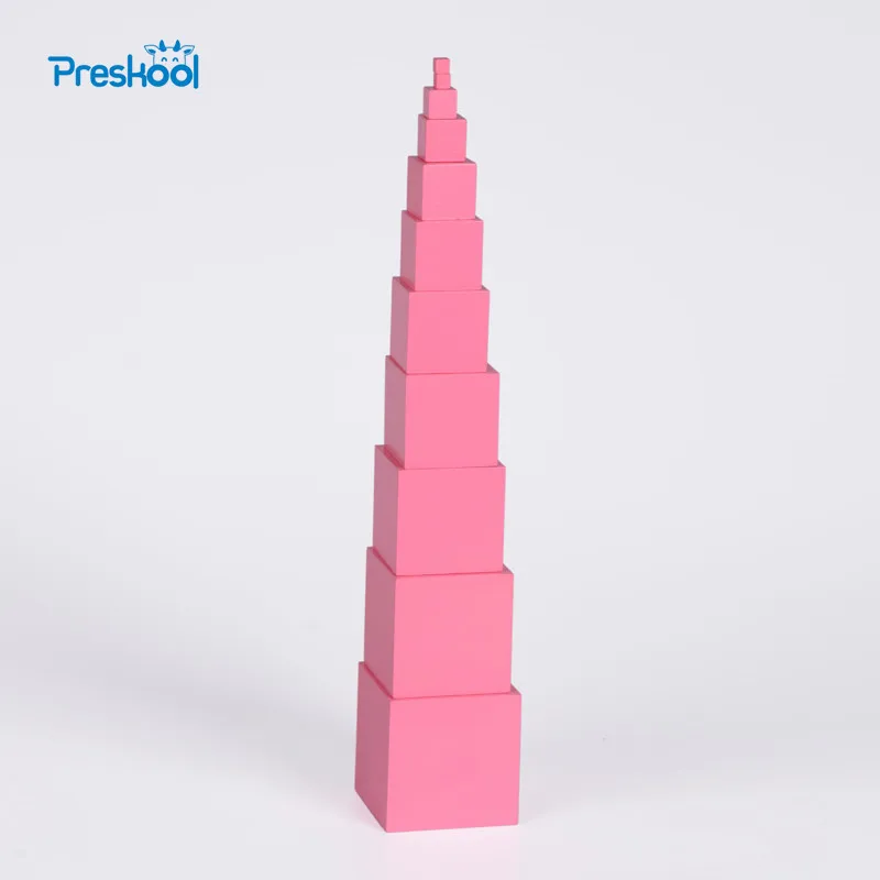 Розовая башня Монтессори, без подставки, от 0,7 до 7 см, для ...