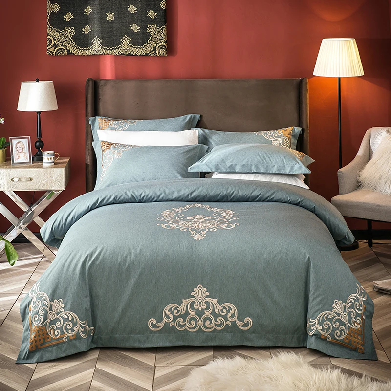 Luxury Silk Cotton Satin palace Classic Bedding Set Embroidery Duvet cover Bed Sheet Pillowcases Queen King size 4pce bed linen
Luxury Silk Cotton Satin palace Classic Bedding Set Embroidery Duvet cover Bed Sheet Pillowcases Queen King size 4pce bed linen