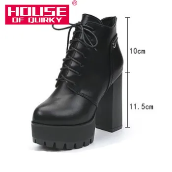 Women Martins Boots 2018 Autumn Winter Round Toe Square Heel lace-up Ankle Boots Women's High Heels Pumps Classics Thin Heels 12
Women Martins Boots 2018 Autumn Winter Round Toe Square Heel lace-up Ankle Boots Women's High Heels Pumps Classics Thin Heels 12
