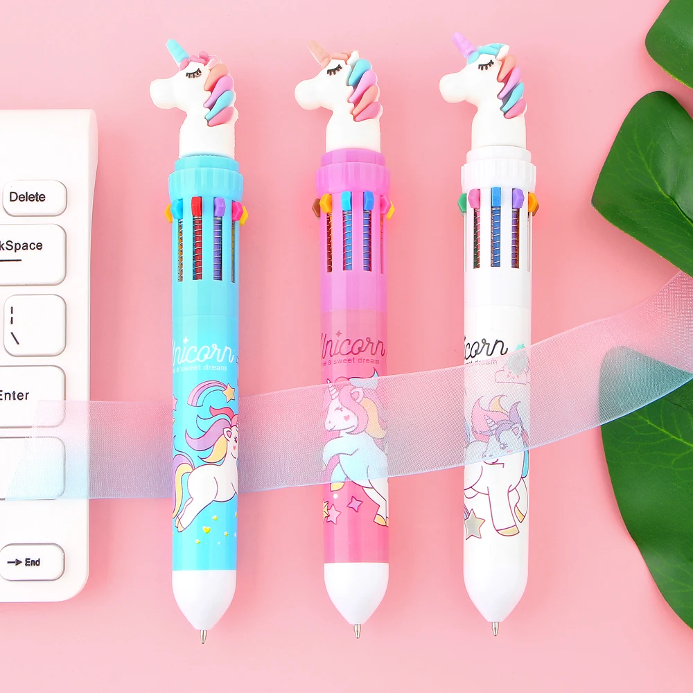 10 Colors Unicorn Ballpoint Pen Multifunction Colorful Ball point pens Writing Cute Office School Stationery Papelaria Escolar
10 Colors Unicorn Ballpoint Pen Multifunction Colorful Ball point pens Writing Cute Office School Stationery Papelaria Escolar