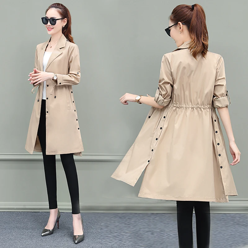 Trench Coat for Women Streetwear Slim Single Breasted Coat Women Long Dark Green Overcoat Manteau Femme Plus Size 3XL
Trench Coat for Women Streetwear Slim Single Breasted Coat Women Long Dark Green Overcoat Manteau Femme Plus Size 3XL