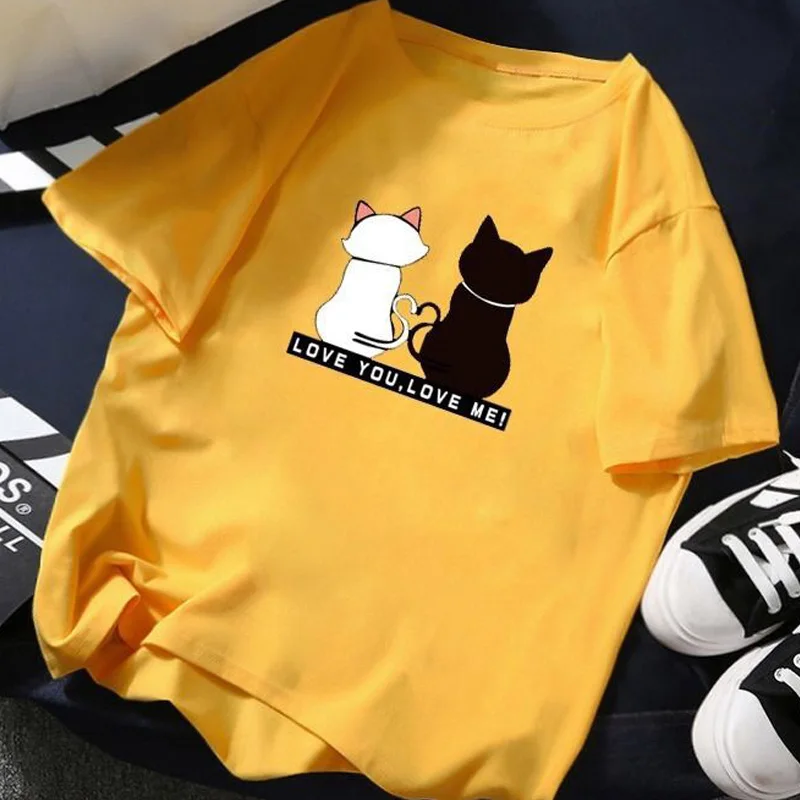 Summer Tops for Women 2019 Cartoon Cat Print Loose White T shirt Short Sleeve Cotton Top 5 Slim Fit Soft Women Tshirt M-XXXL
Summer Tops for Women 2019 Cartoon Cat Print Loose White T shirt Short Sleeve Cotton Top 5 Slim Fit Soft Women Tshirt M-XXXL