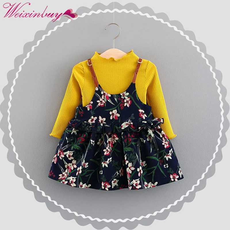 2pcs Baby Girls Dress 2018 New Autumn Fashion Baby Long Sleeve T-Shirt+Flowers Print Princess Dress Set Kids Clothing S2
2pcs Baby Girls Dress 2018 New Autumn Fashion Baby Long Sleeve T-Shirt+Flowers Print Princess Dress Set Kids Clothing S2