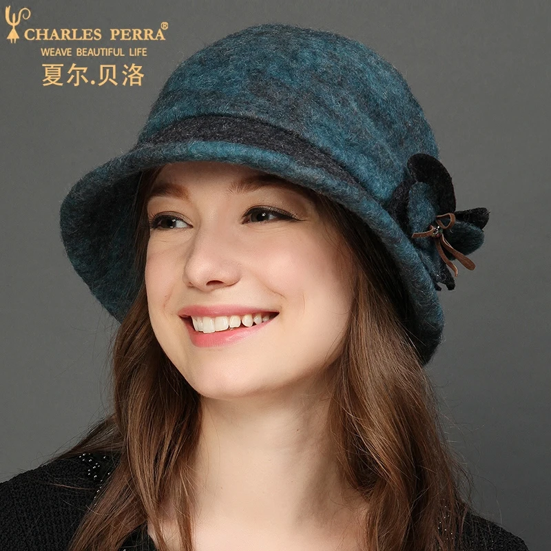 Charles Perra Autumn Winter Women Hat New Fashion Caps Casual Elegant Lady Small Bucket Hats Keep Warm Wool Cap 4235
Charles Perra Autumn Winter Women Hat New Fashion Caps Casual Elegant Lady Small Bucket Hats Keep Warm Wool Cap 4235