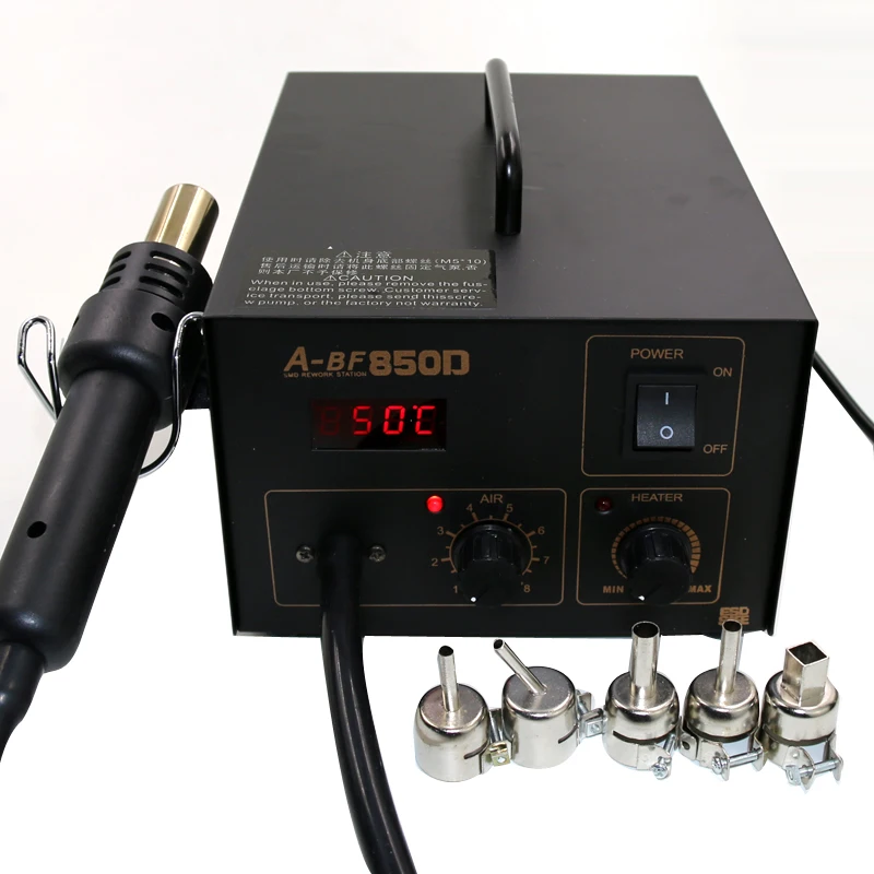 A-BF 850D 220V 370W Pump Type Hot Air Rework Station air soldering station LED Digital Professional pump hot air gun
A-BF 850D 220V 370W Pump Type Hot Air Rework Station air soldering station LED Digital Professional pump hot air gun