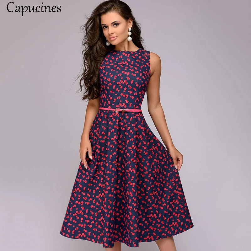 Capucines Vintage Sleeveless Printing Summer Dress 2019 Women Casual O-Neck A-Line Party Dresses Female Vestidos(No Belt)
Capucines Vintage Sleeveless Printing Summer Dress 2019 Women Casual O-Neck A-Line Party Dresses Female Vestidos(No Belt)
